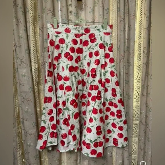 Stella Mae’s Cherry Print Retro A-Line Skirt NWT Size Small - Picture 5 of 5